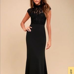 Crazy About You Black Lace Maxi Dress